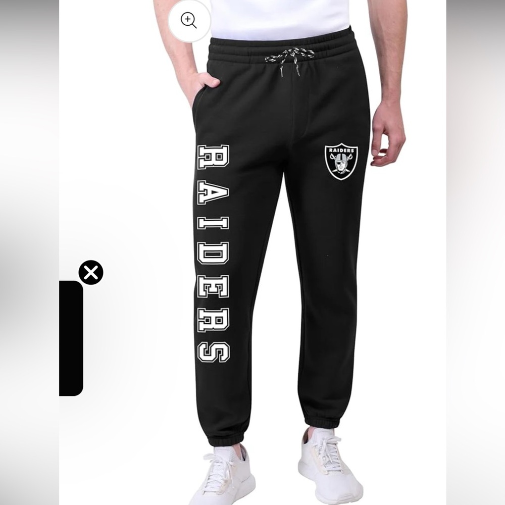 Las Vegas Raiders Ultra Game NFL Sports Jogger Pants Sweatpants Black Mens L NEW